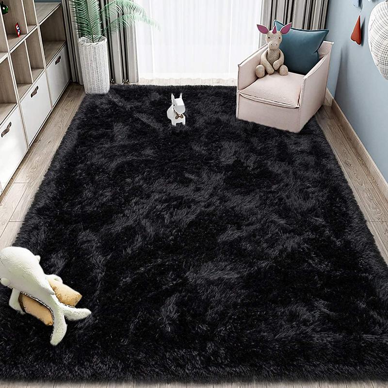 Grey Carpet Tie Dyeing Plush Soft Carpets For Living Room Bedroom Anti -Slip Floor Mats Bedroom Water Absorption Carpet Rugs 