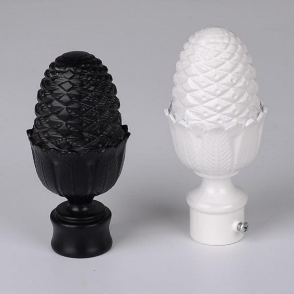 Elegant Curtain Pole Head Alloy Finials Window Decoration Extendable Rod Ends for Hotel and Bar Use