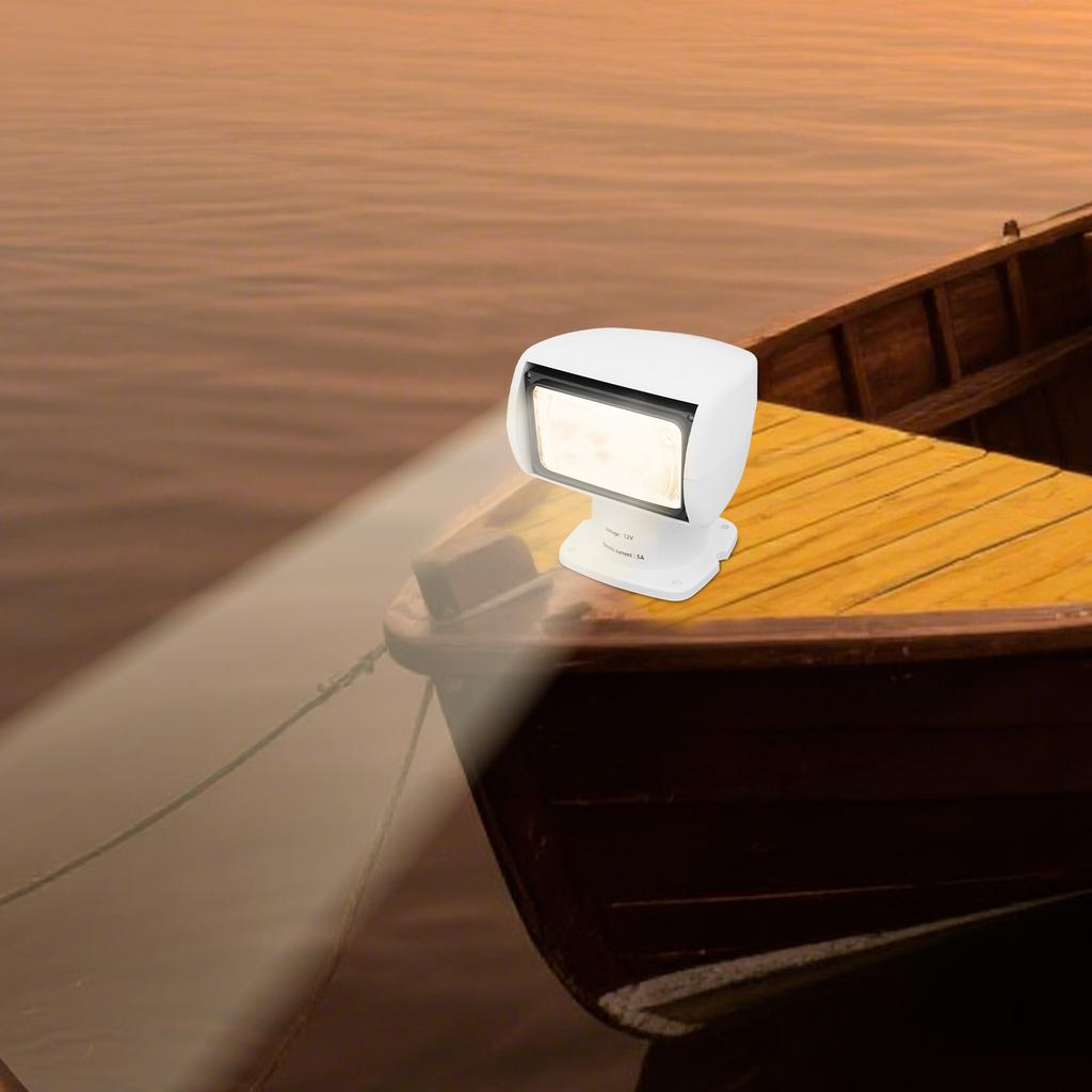 Remote Control Marine Spotlight, Waterproof 12V 100W LED Searchlight for Boats Deck - Perfect for Night Fishing & Navigation