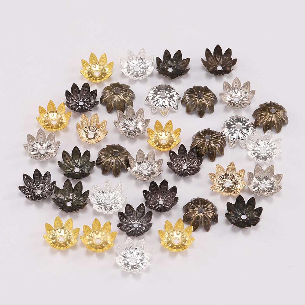 500Pcs 8Mm Vintage Bead Caps Pendant Metal Flower Spacer End Caps for DIY Jewelry Making Necklaces Bracelets Anklets Charm