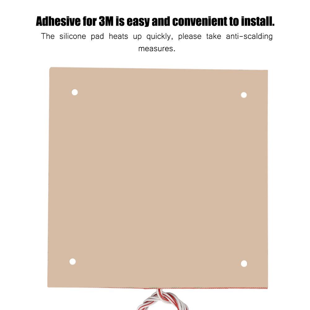 200W 24V 235*235mm High Temperature Resistance Silicone Heated Bed Heating Pad for 3D Printer