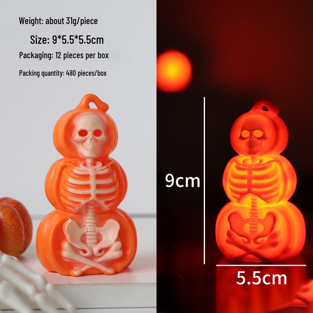 Halloween Skull & Skeleton Lantern Pumpkin Candle Holder