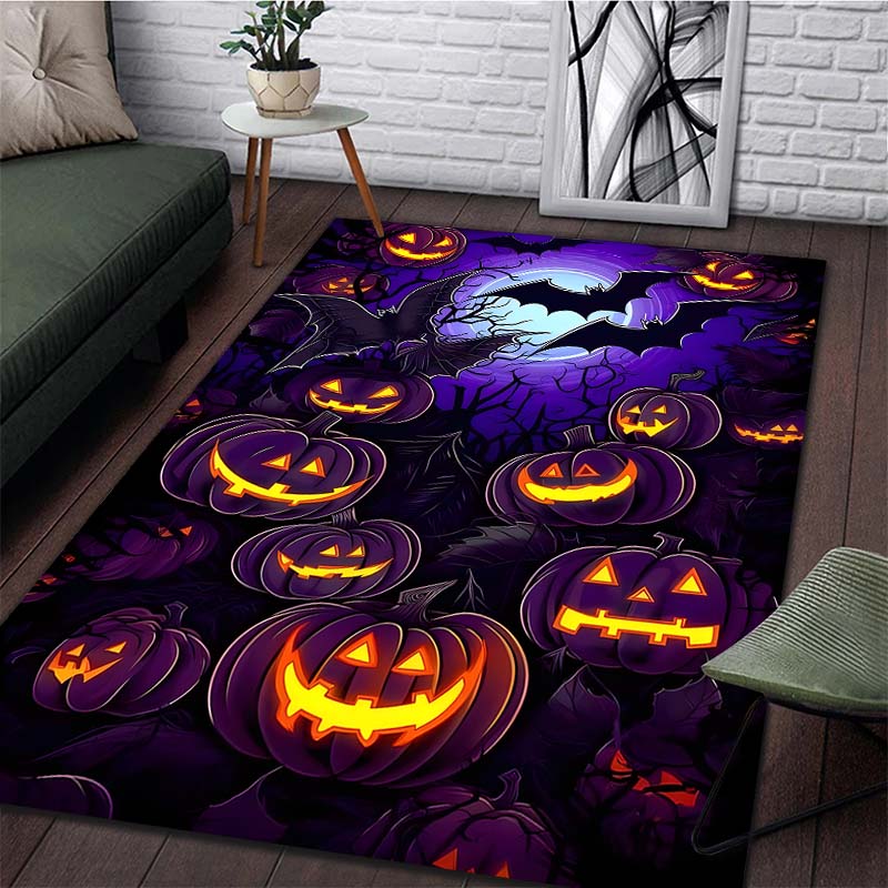 Halloween Pumpkin Head Pattern Rug Carpets for Bedroom Living Room Sofa Mat Creative Door Mat Dressing Room Rugs Play Mats Gifts