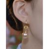 Special-Interest Design Fancy Full Diamond Champagne Pearl Earrings for Women Fancy Exquisite Unique Earrings Graceful Earrings