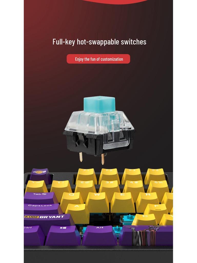 Wukong Theme 87-Key Wired Small Mechanical Gaming Keyboard for Office and Esports
