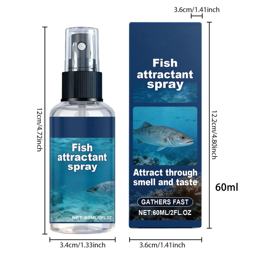 

Fish Attractant Spray 60ml Powerful Fishing Lure Enhancer For All Waters, Professional & Amateur Angling Gear, Angler s Secret