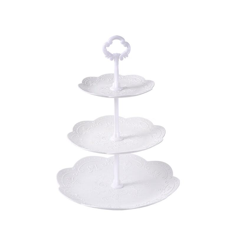 European Style 3-Tier Round Plastic Fruit Plate Rack