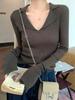 Women's V-Neck Polo Collar Knit Sweater for Spring/Autumn