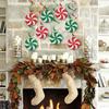 Christmas Candy Hanging Swirls Glitter Green Red White Candies Garland Banners Christmas Party Ceiling Streamer for Baby Shower Birthday Wedding Decor
