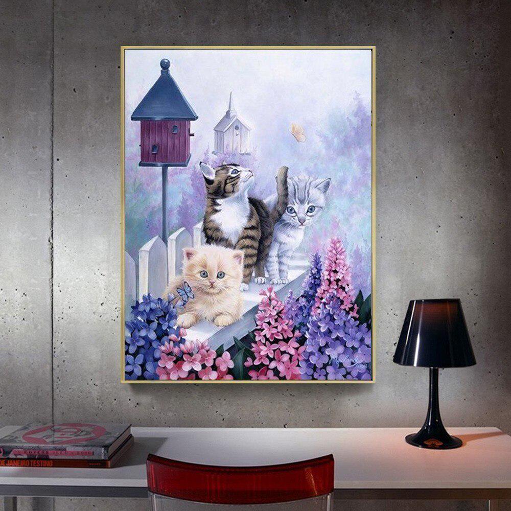Diamond Painting Animal Cat Castle Rhinestone Mosaic Diamond Embroidery Cross Stitch Home Decor