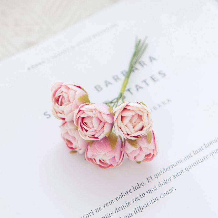 

18 шт. Искусственные цветы Пена МИНИ Розы Букет Домашний Сад Украшение Рождественская Гирлянда Ручная Работа Коробка для Конфет Украсить Свадьбу 6 Pieces розовый