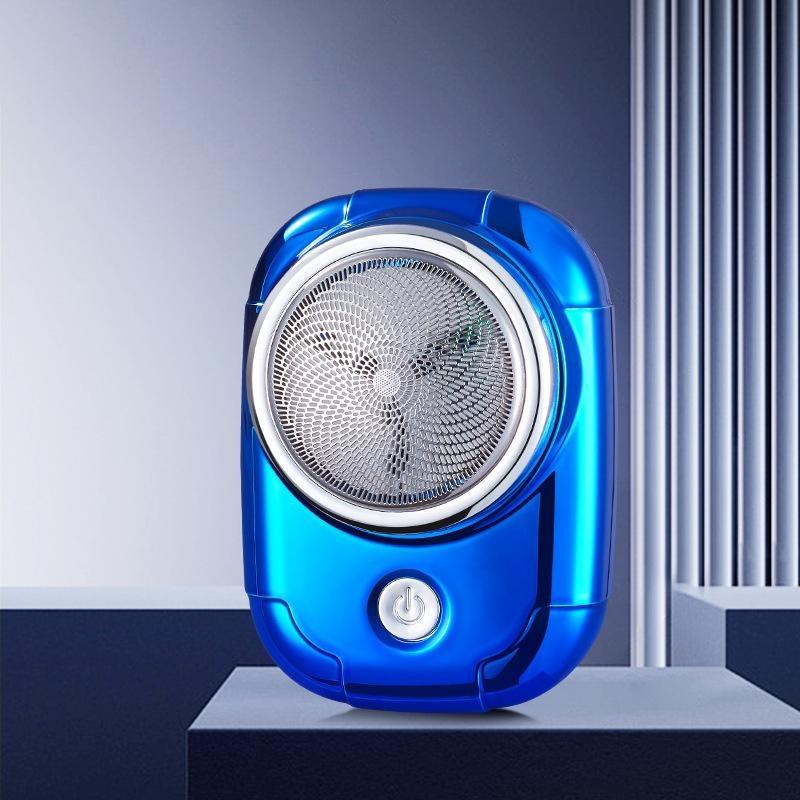 Mini rasoio elettrico ricaricabile tramite USB regolabarba portatile tascabile da uomo
