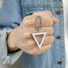 Vnox Retro Hollow Cube Pendant for Men Stainless Steel Square Vintage Necklace Punk Geometric Collier 24" Chain