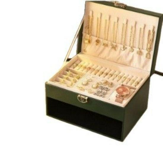 Luxury Jewelry Storage Box for Earrings, Bracelets, and Rings - Large Capacity, Gold Finish