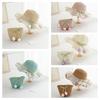 with Same Style Crossbody Bag Tulip Straw Sun Hat Korean Style Lace Brim Beach Cap  Baby
