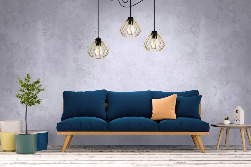 Golden Spider Ceiling Hanging Lamp, Wire Plafon