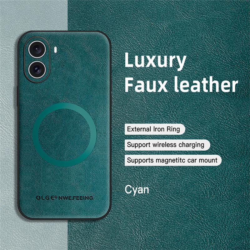 

For Magsafe Magnetic Phone Case For POCO X7 Pro Wireless Charging Leather Cover For POCO X6 X5 M6 F6 F5 F4 Pro Phone Accessories For POCO X7 Pro зелёный