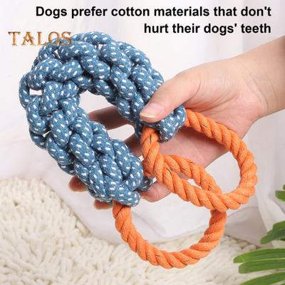 Double-Ring Dog Rope Toy Interactive Tug of War Dog Toy Bite-Resistant Dog Tough Rope Toy for Medium To Large Breeds