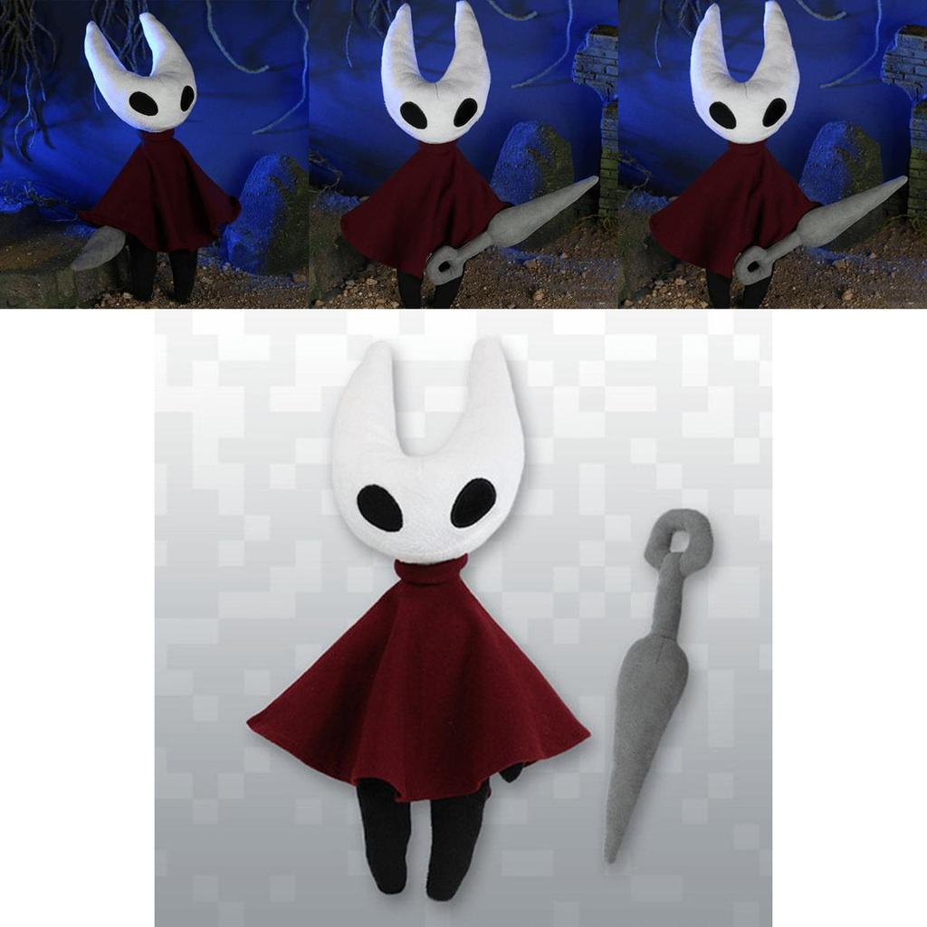 Bezaubernde rote und weiße Hollow Knight Plüschpuppe – perfekt für Zuhause und zum Sammeln.