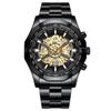 Top Brand New Style Atmospheric Fashion Steel Belt Automatic Hollow Quartz Men's Business Watch