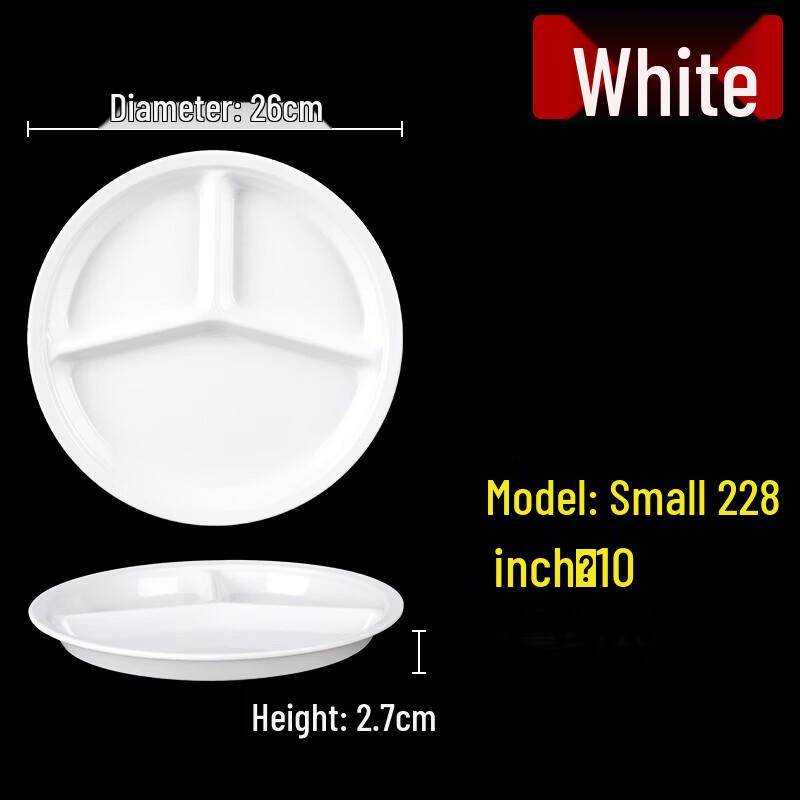 Melamine 4-Compartment Square Divided Dinner Plate