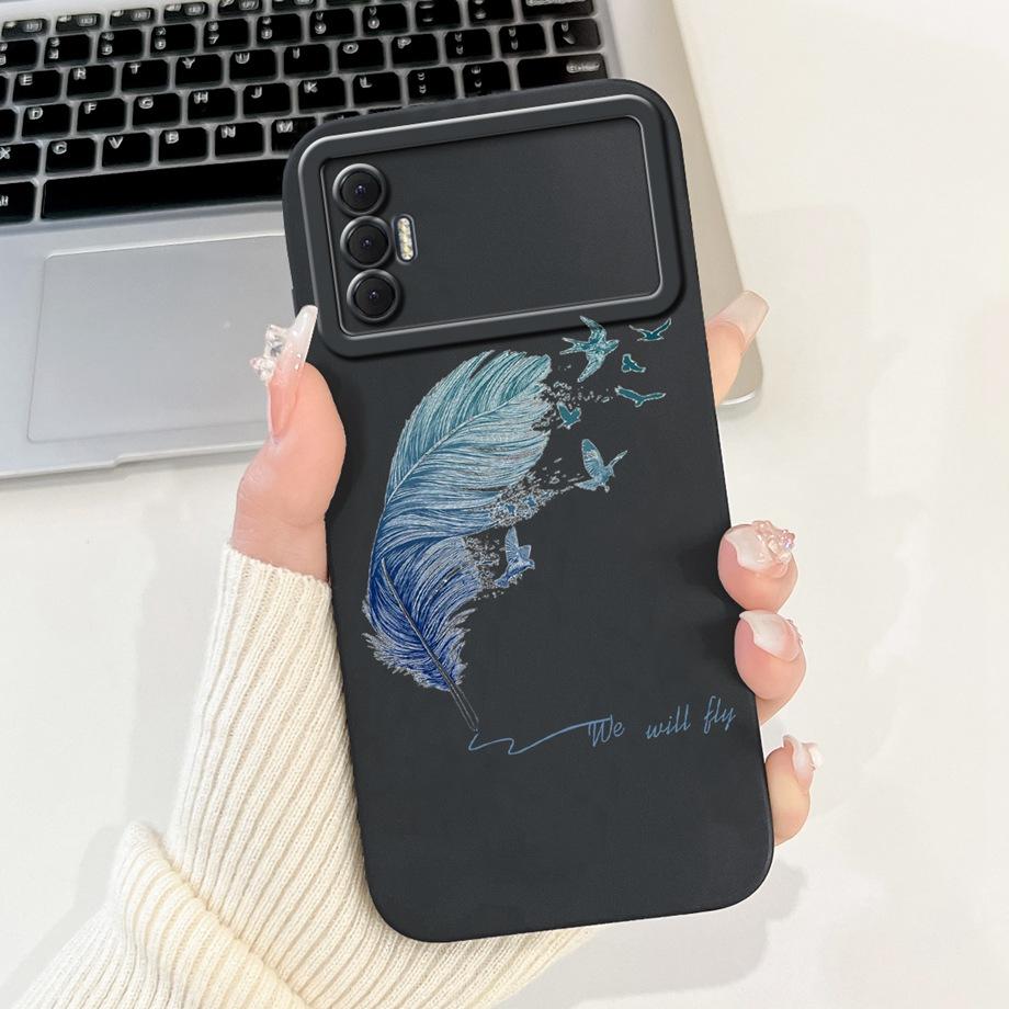 Für Tecno Spark 8P Spark8P 8 P KG7 Hülle Abdeckung Weiches Silikon TPU Blume Schmetterling Girly Mode Malerei Handyhülle Stoßstange Fundas