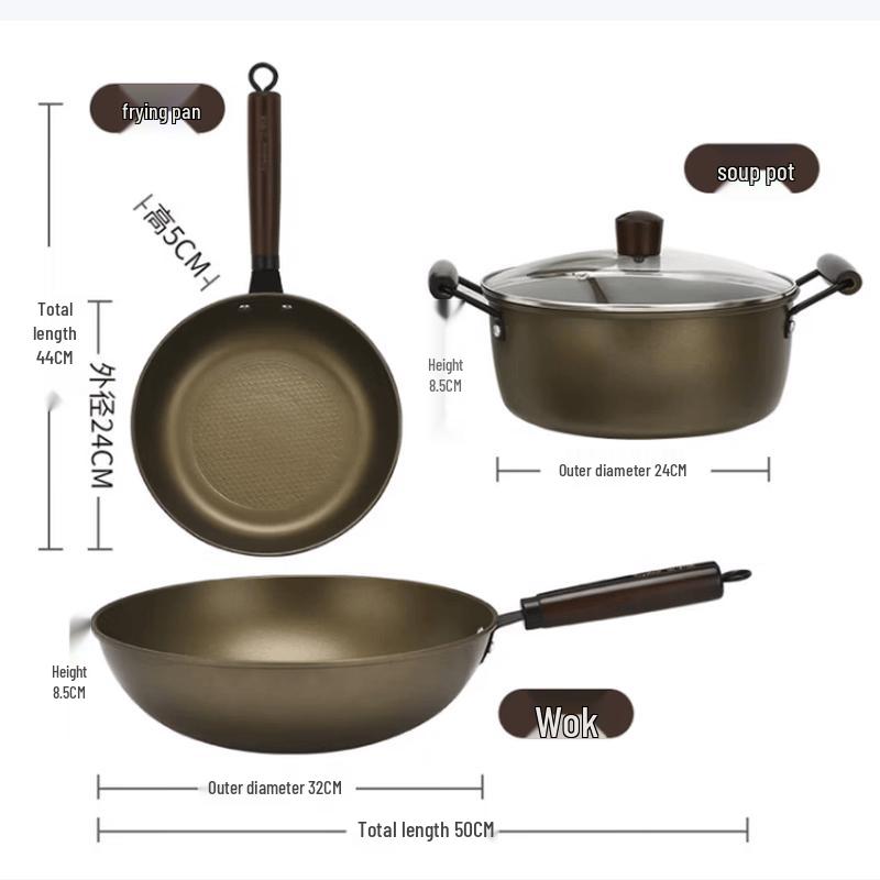 Royalstar Star Titanium 3-Piece Non-stick Cookware Set