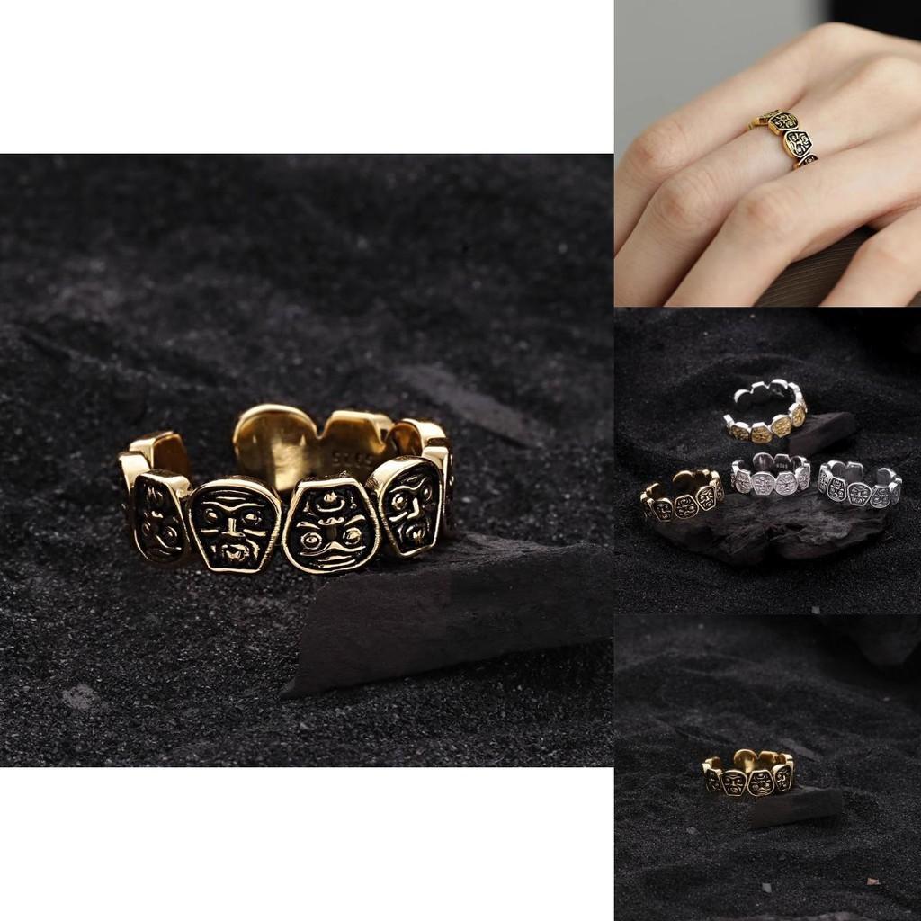 Elegant Retro Style Adjustable Open Copper Ring Featuring Sophisticated Geometric Patterns