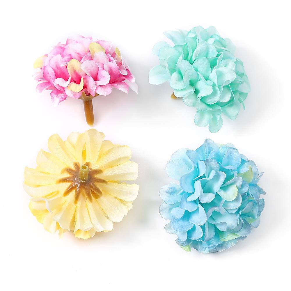 10Pcs Artificial Flowers Silk Hydrangea Fake Flower Head For Wedding Decoration Party Home Decor DIY Wreath Gift Craft Accessory