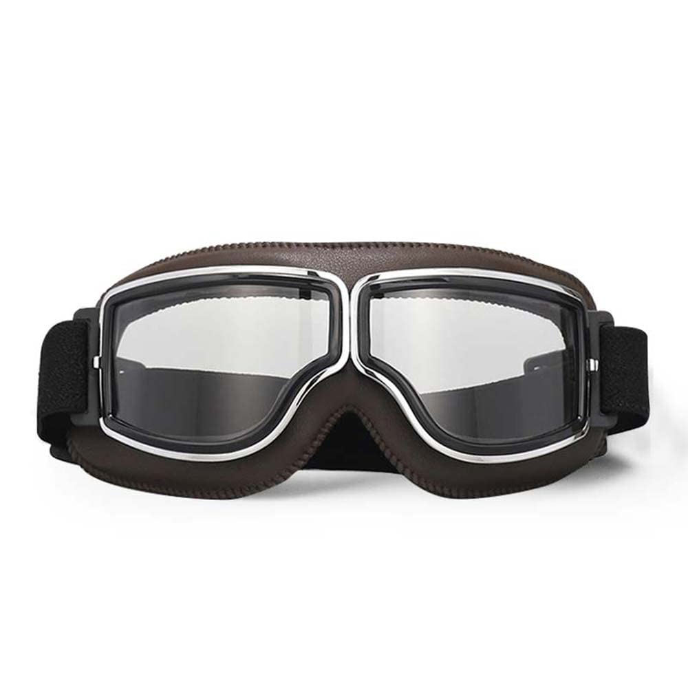 

Motorcycle Bike Shield Protective Hiking Wide Field of UV Glasses Helmet Outdoor Unisex Brown Frame Clear Lens [Wayocfei] Goggles, Goggles, Glasses,