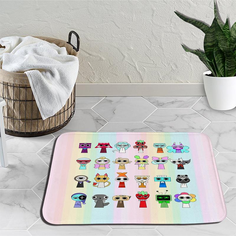 

Коврик для пола с рисунком Sprunki Incredibox Ins Style Velvet Anti-fouling Home Parch Absorbing Anti-slip Kitchen Floor Mat 3