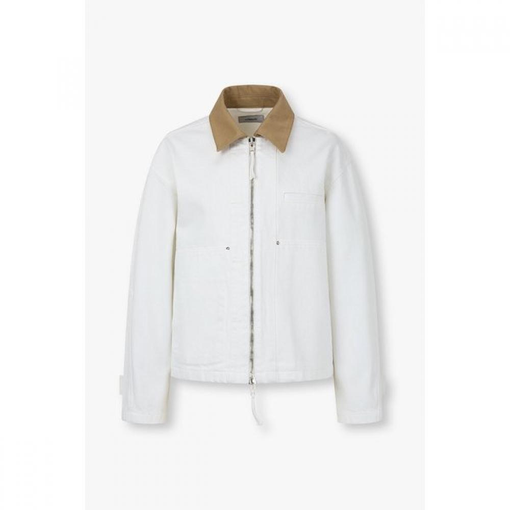 

Studio Tomboy Color Block Denim Zip Up Jumper 9106113551ar 01 (white)/One size