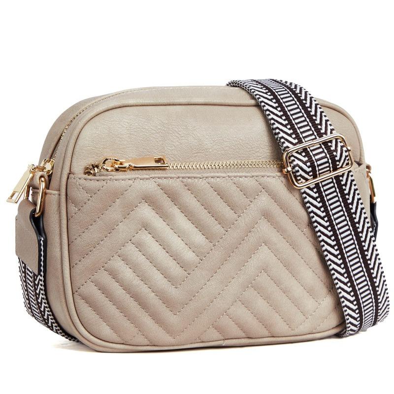 

Hot-selling embroidered grid color matching retro popular shoulder bag zipper shoulder strap messenger bag wallet small square bag серый