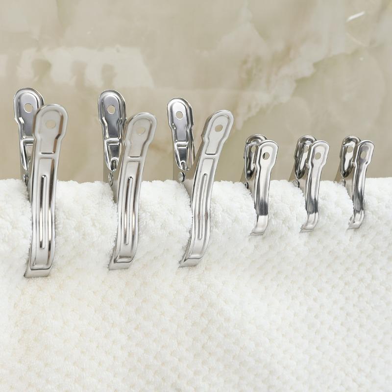 1-10PCS Stainless Steel Clothespins Quilt Bed Sheet Clips Multi-purpose Windproof Clothes Drying Hangers Laundry Clothes Pegs