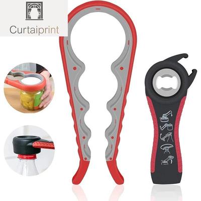 Glasöffner 5-in-1 Multifunktions-Dosenöffner mit rutschfester Unterseite, Flaschenöffner-Set mit Silikongriff, Küchenzubehör, Flaschenöffner