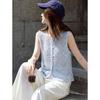 Embroidered Lace Hollow Out Vest Jacket