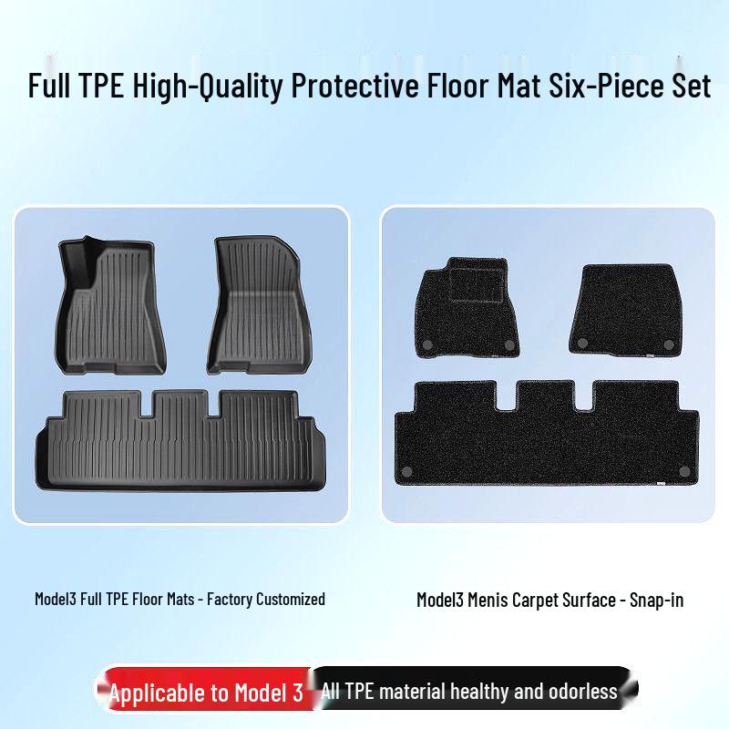 Tesla Model 3/Y TPE Trunk & Front Trunk Mats, Car Floor Mat Accessories