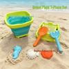Children's Foldable Beach Toy Set: Bucket, Shovel, Sand Timer, and Digging Tools for Sand and Water Play