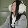 Cute Earmuffs Winter New Japanese Butterfly Bow White Long Hair Velvet Ear Pack Headwear for Girls Riding EarWarmth Headphones
