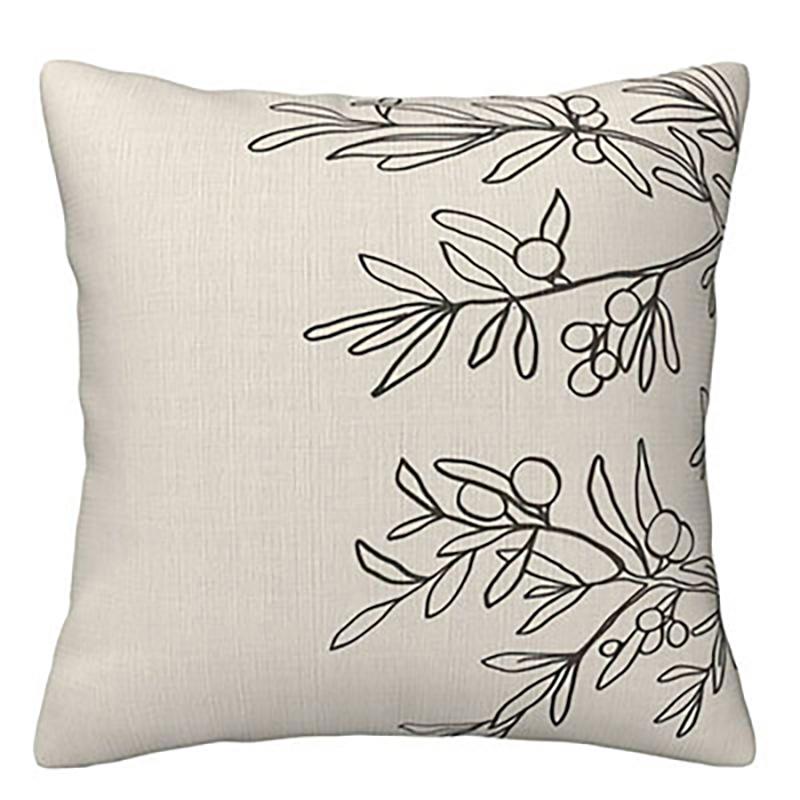 Minimalist Botanical Throw Pillow Covers, Line Art Plant Print Cushion Cases for Home Decor