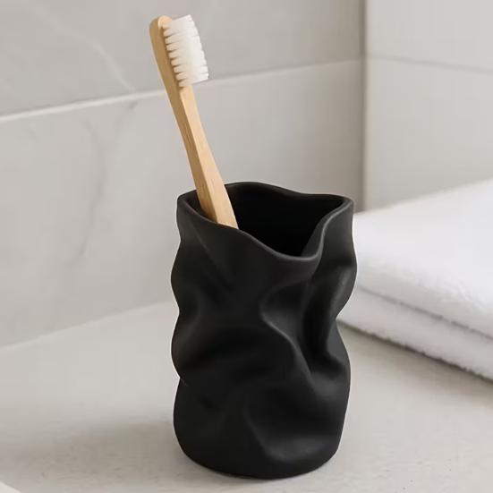 Toothbrush Cup Multi-Purpose Large Capacity Holder Waterproof Matte Frosted Surface Organizer for Bathroom Vanity