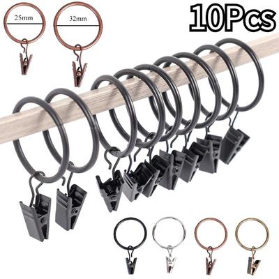 10 Uds anillos de cortina de Metal ganchos colgantes para cortinas varillas de ventana