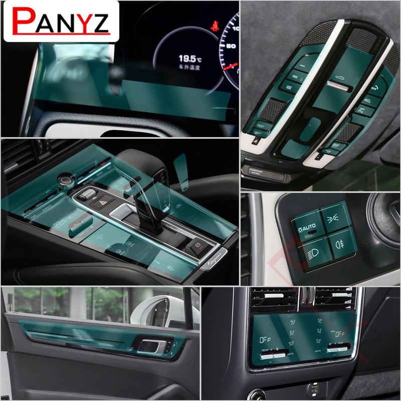 Car Interior Central Console Gear Shift Dashboard Navigation Screen Reading Light Protective Film for Porsche Cayenne Coupe