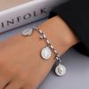 Stainless Steel Bracelets Grunge Gothic Queen's Portrait Coin Pendants Exquisite Charms Bracelet For Women Zircon Party Gifts