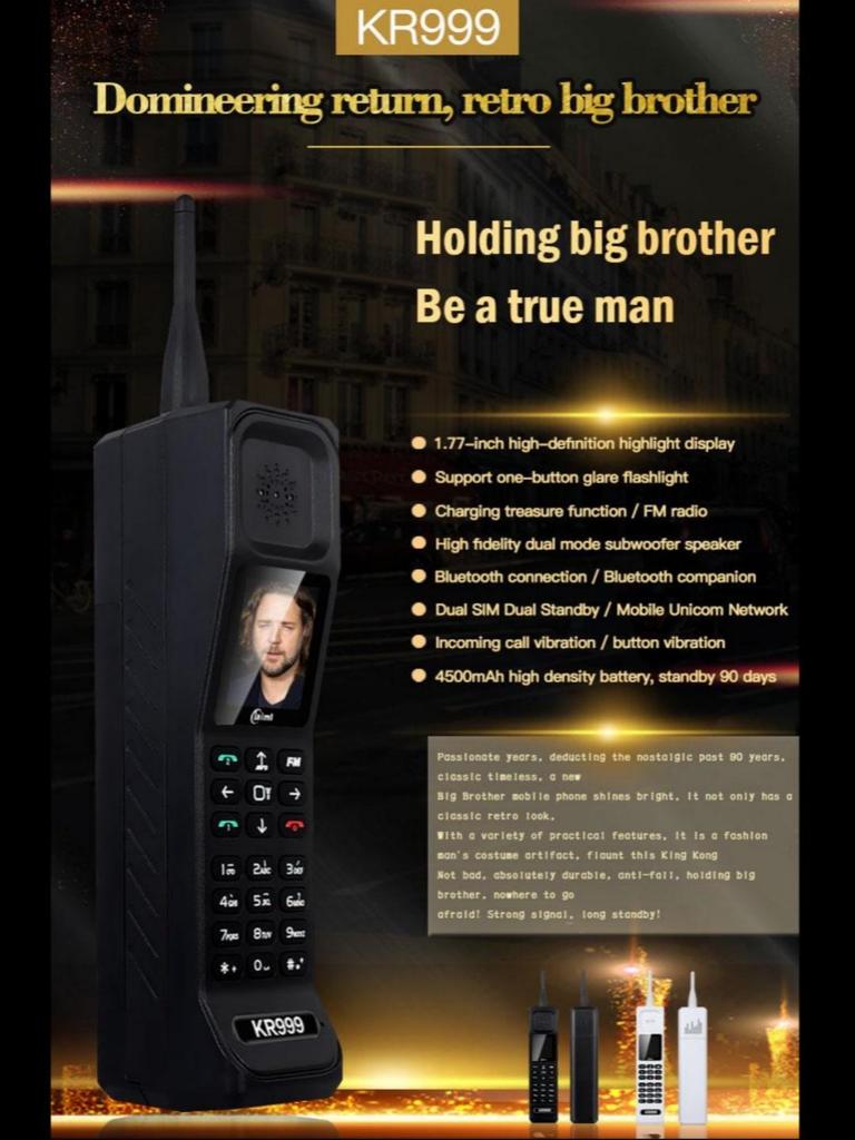 Telefon mobil nou KR999 4G Retro Big Brother 1,77 inci MTK Butoane mari Dual SIM Dual Standby Telefon mobil Suport Bluetooth WIFI Radio FM