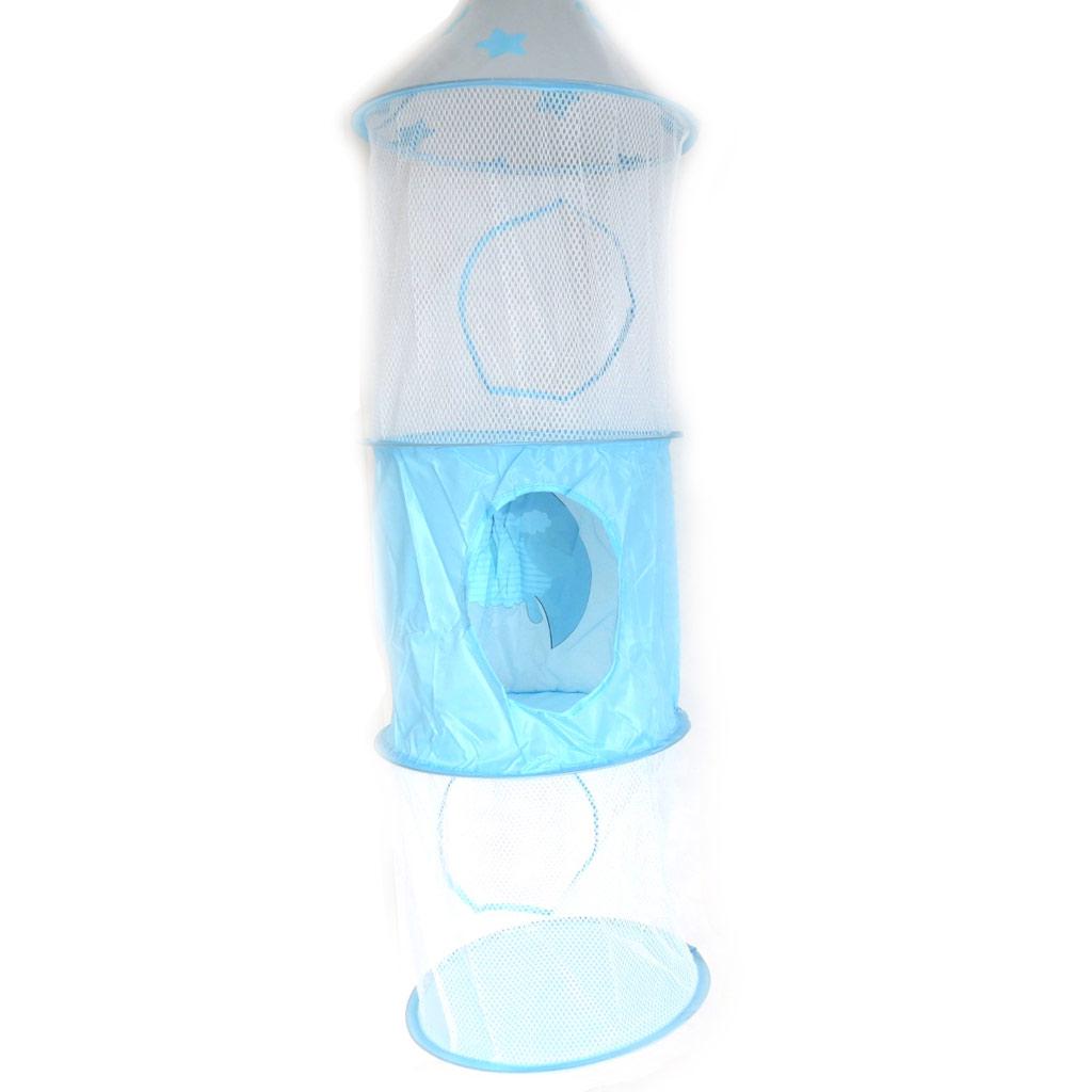 Les Trésors De Lily [M4691] - Rangement suspendu 'Tom et Zoé' bleu (106x31 cm) mouton