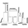 7 Pieces Bathroom Accessories Set with Trash Can Toothbrush Holder Soap Dish Black