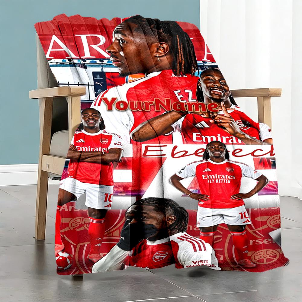 Arsenal Personalized Text Blanket Multi-purpose Personalized Blanket Soft Warm Cozy Perfect for Living Room Livingroom Bed Sofa for All Occasions