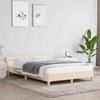 VidaXL Bed Frames with Headboard Slat Base Upholstered Bed Slat Frame Double Bed Adult Bedroom Interior Cream 347404