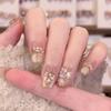 10pcs French Cat Eye Gilded Butterfly Handmade Fake Nails Dazzling Press On Nail Tips